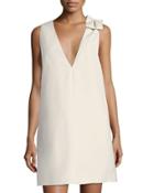 Shoulder-bow V-neck Dress