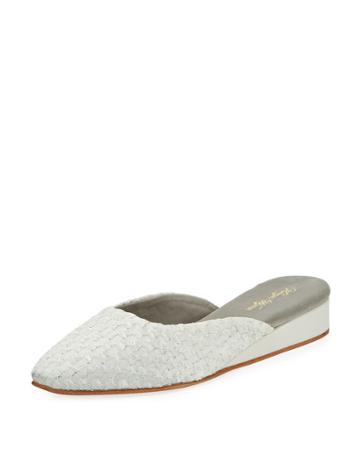 Pascal Cotton-blend Slipper, White/silver