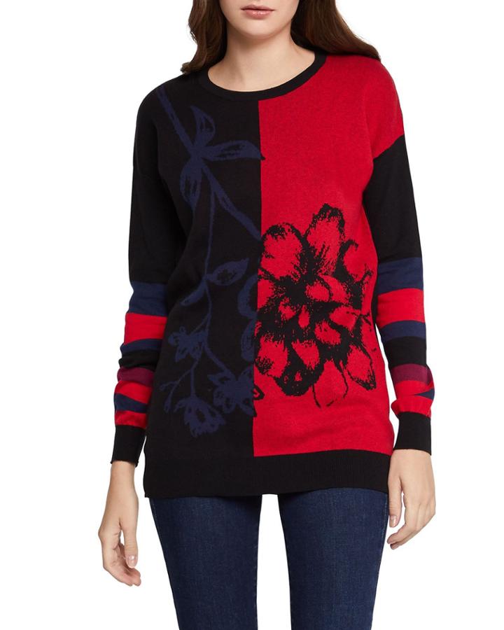 Floral Jacquard Crewneck