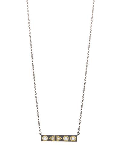 Geometric Crystal Bar Pendant Necklace