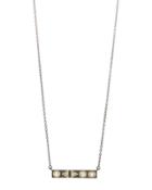 Geometric Crystal Bar Pendant Necklace