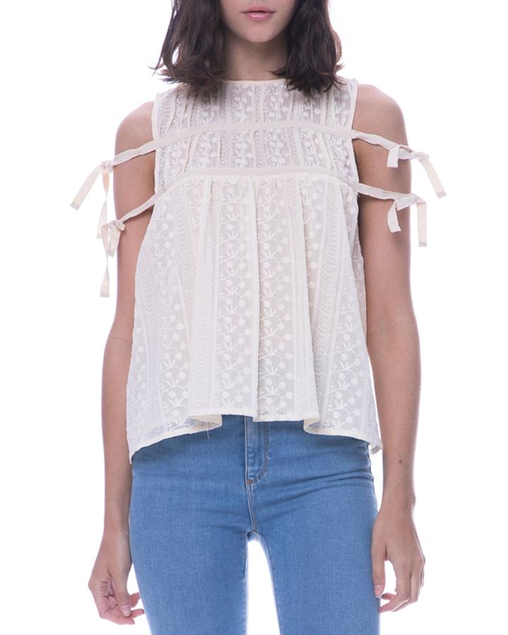Crocheted-lace Baby-doll Tank