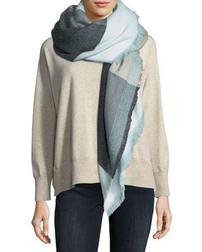 Brushed-knit Square-print