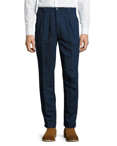 Panama-fit Dark-rinse Denim Pants, Blue