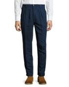 Panama-fit Dark-rinse Denim Pants, Blue