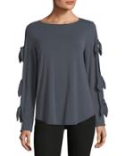 Boat-neck Tie-sleeve Tee
