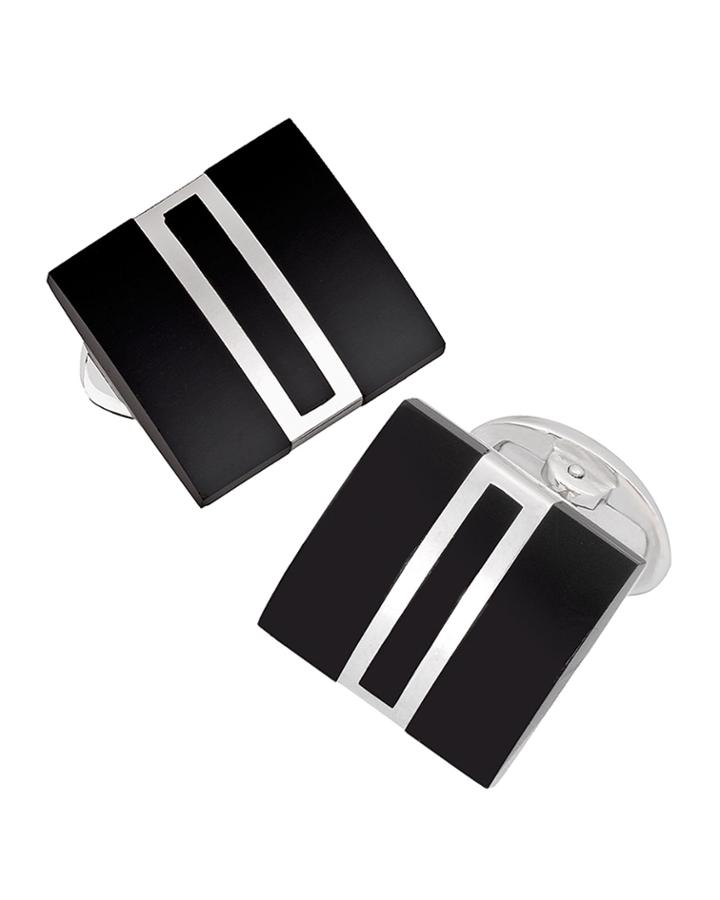 Square Deco Onyx Cufflinks