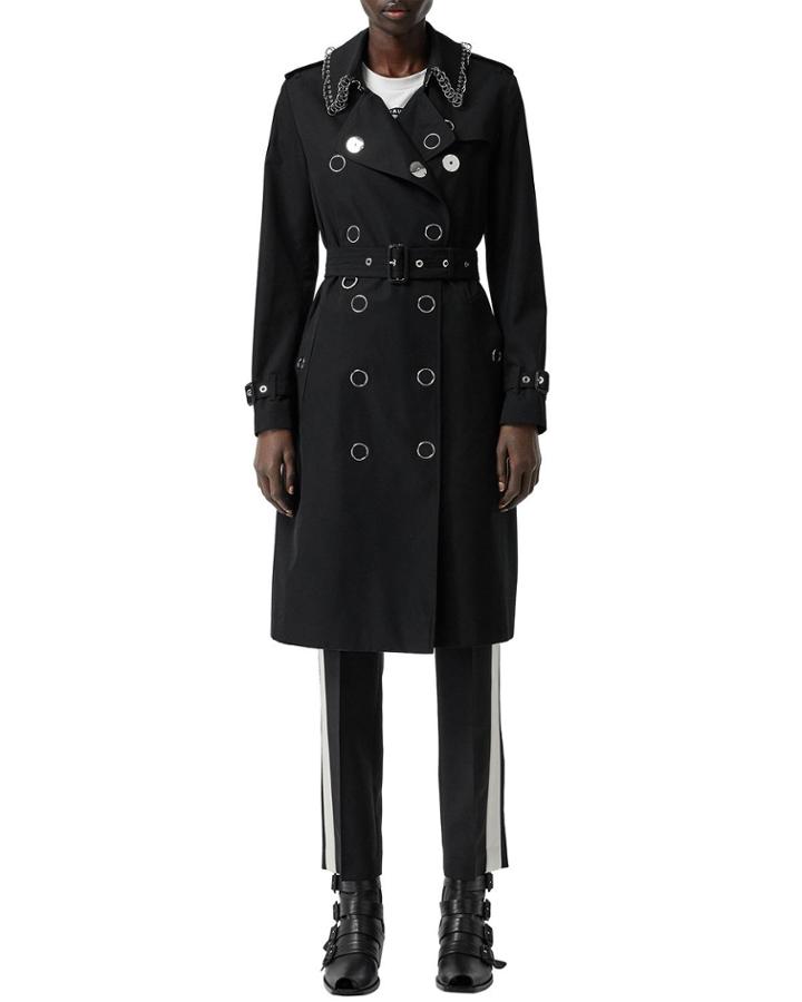 Kensington Punk-ring Trim Cotton Trench Coat