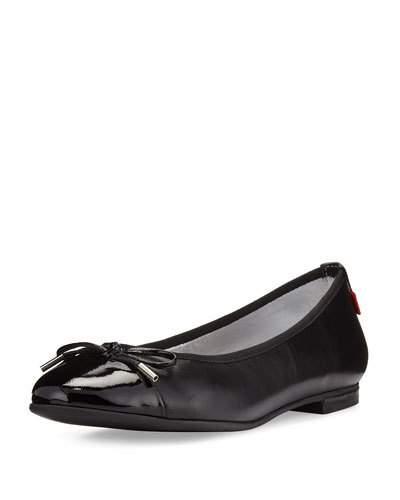 Westside Leather Bow Flat, Black