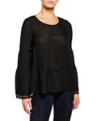 Tiered-ruffles Long-flared