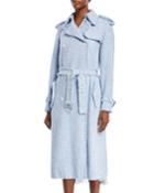 Button-front Tweed Trench Coat