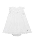 Ruffle-trim Eyelet Dress W/ Bloomers,