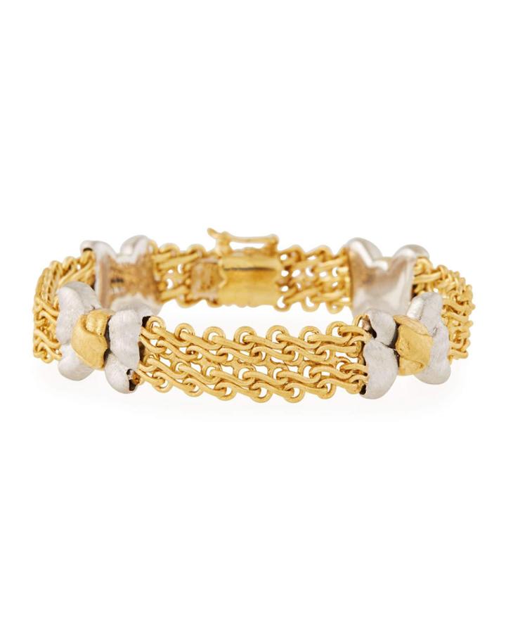 Estate 18k Two-tone Gold Bow Bracelet