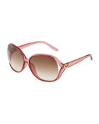 Gg Heart Butterfly Sunglasses, Pink