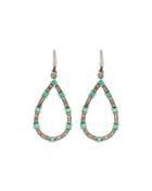 Champagne Diamond & Emerald Teardrop Earrings