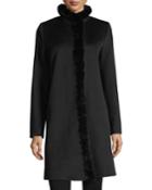 Fur-trimmed Stand-collar Wool Coat