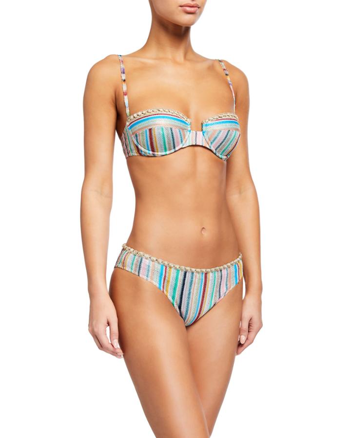 Striped Underwire Two-piece Bikini