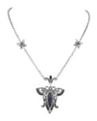 Hematite Butterfly Pendant Necklace