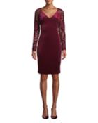 Lace Long-sleeve & Velvet Dress
