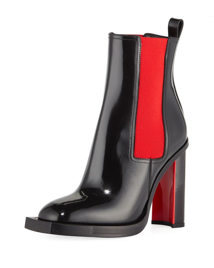 Patent Two-tone Booties