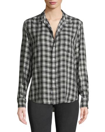 Eileen Long-sleeve Plaid Button-front