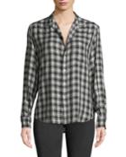 Eileen Long-sleeve Plaid Button-front