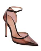 Blush Plexi Ankle-strap Pumps