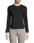 Round-neck Lace-cuff