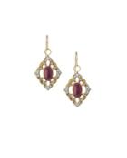 18k Ruby & Diamond Drop Earrings