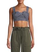 The Jac Striped Twist-front Bralette