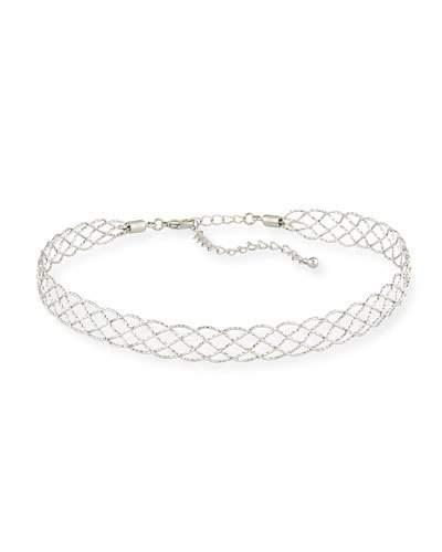 Diamond-cut Crisscross Choker Necklace,