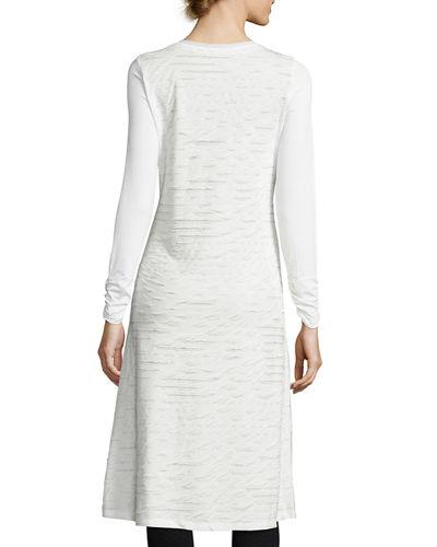 Long-sleeve Front-slit Tunic Tee