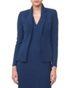 Hook-front Wool-crepe Tailored Blazer