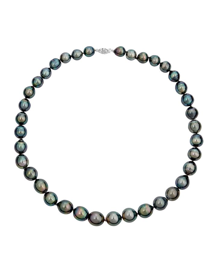 14k White Gold Black Pearl
