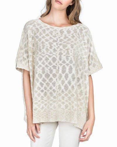 Relaxed Slub Poncho Top, Natural