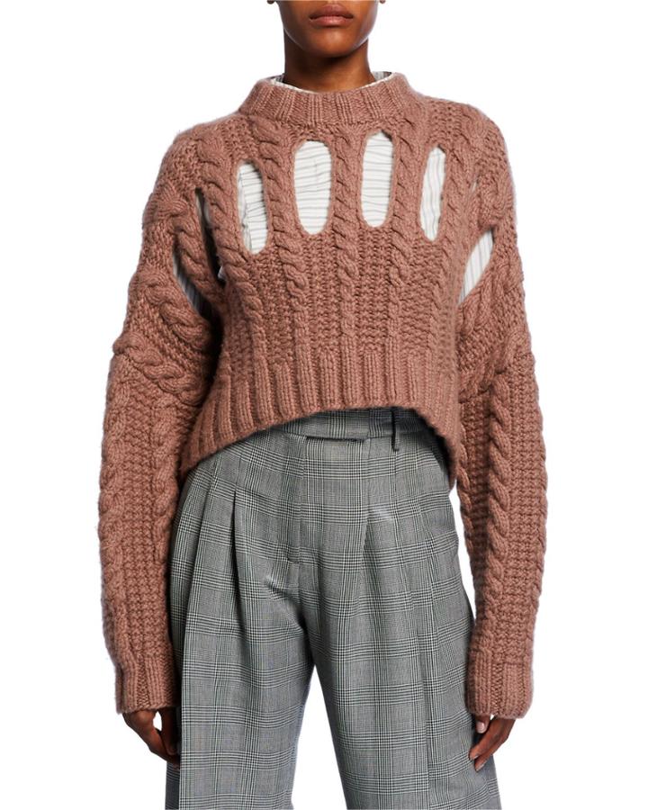 Inga Cashmere Cutout Cable-knit