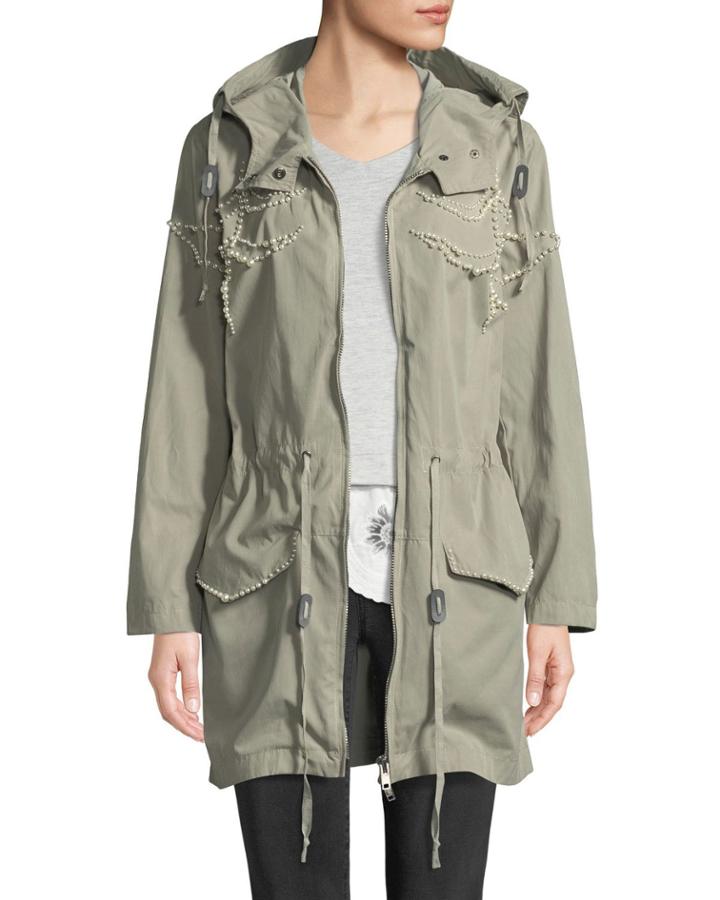 Pearly Hooded Army Coat