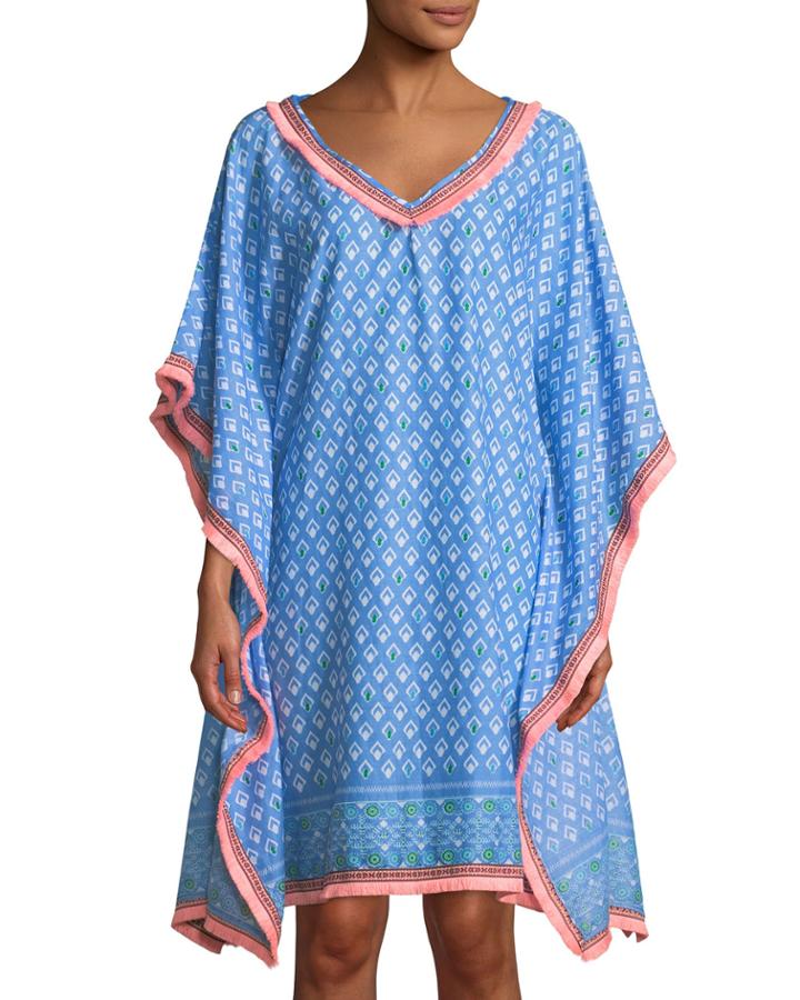 Noosa Short Fringe-trimmed Fantasia Caftan