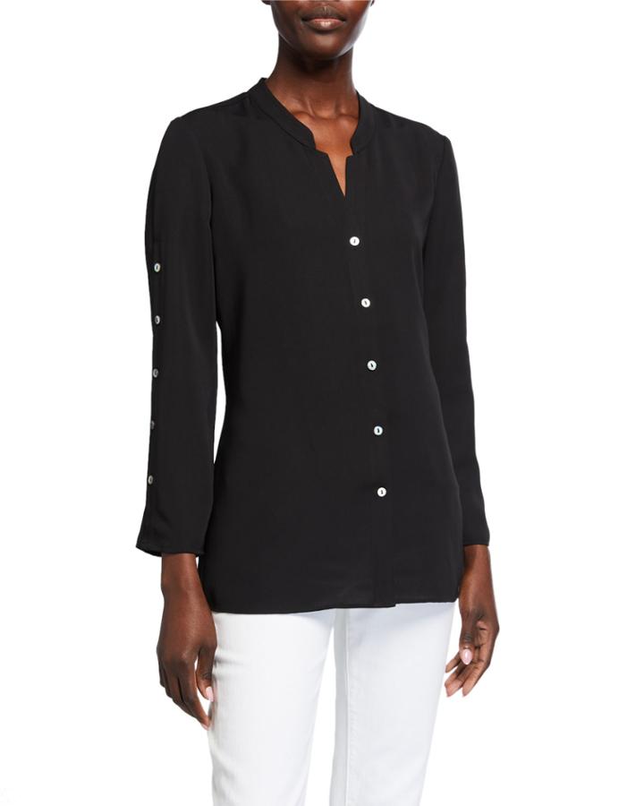 Open Arm Button Down Top