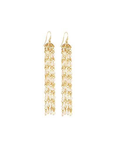 Long Multi-strand Crystal Chandelier Earrings, Gold/clear
