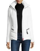 Hooded Quilted Down Jacket, White