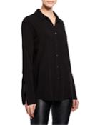Button-down Split-cuff Blouse