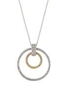 Micropave Diamond Circle Pendant Necklace