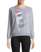 Sweatshirt Sweater With Angry Santa Kitty Graphic