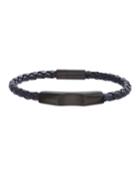 Braided Leather Cord Bracelet, Navy/black