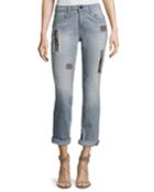 Charlotte Mid-rise Boyfriend Jeans, Raven Gray