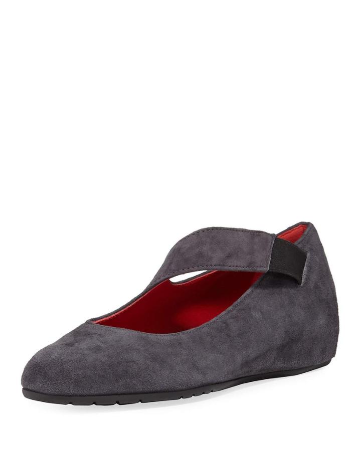 Rian Asymmetric Comfort Wedge Flat, Gray