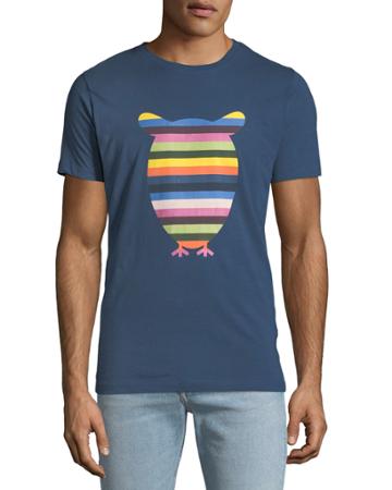 Men's Striped Owl Print T-shirt
