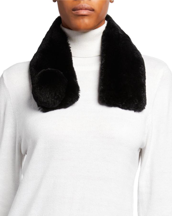 Rabbit Fur Scarf W/ Pompom