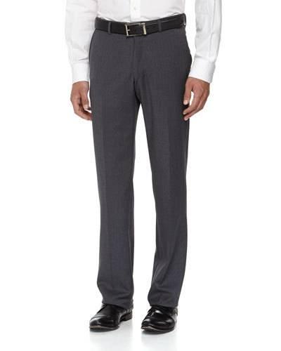 Classic-fit Skinny Wool Dress Pants, Gray